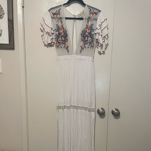 Cleobella White Maxi Dress with Floral Embroidery - Picture 1 of 4